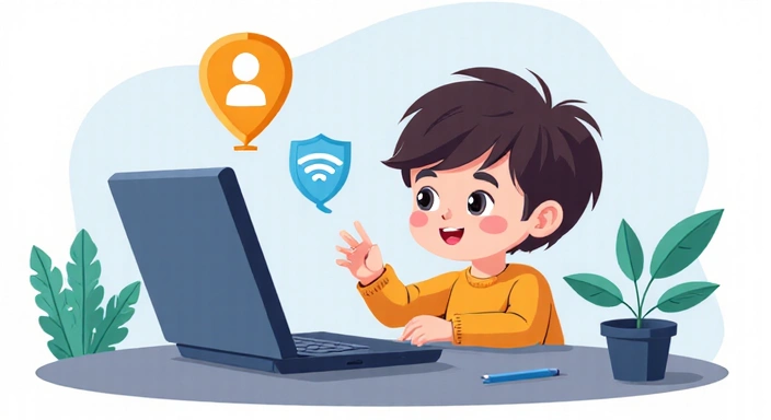 Illustration of a child-friendly internet with parental controls