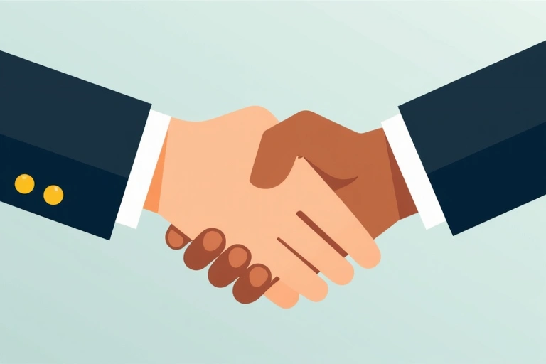 Two hands shaking, symbolizing agreement and indemnification