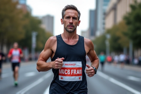 Mark running a marathon